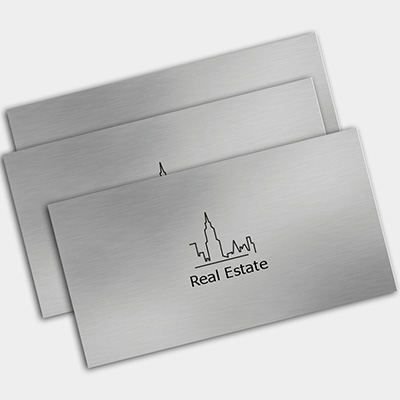 Silver metallic business cards